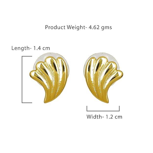 Estele Gold Plated Designer Stud Earrings For Women : 672706ER