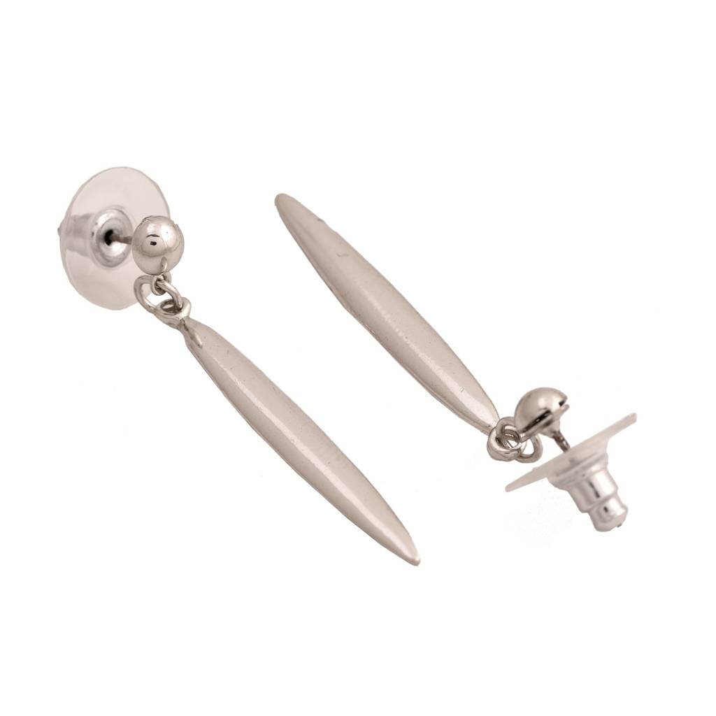 Estele Rhodium Plated Cone Designer Dangle Earrings For Women : 329705ER