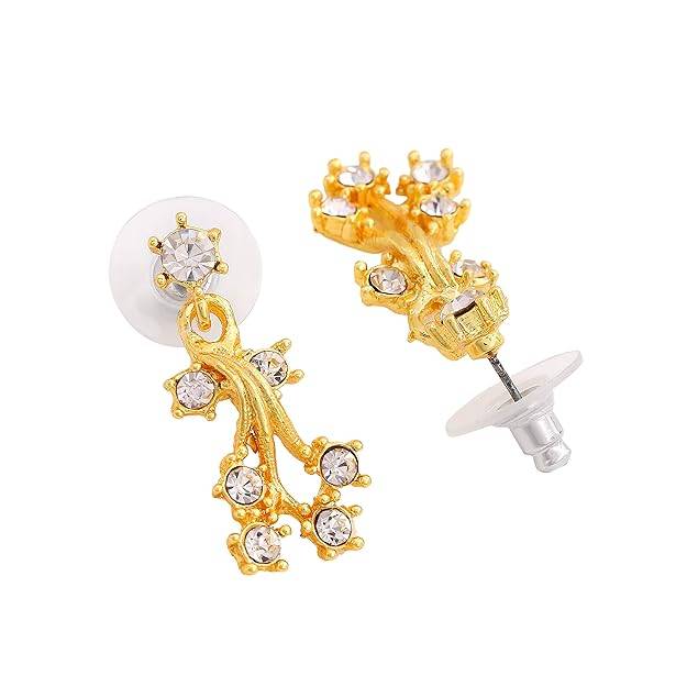 Classy Gold Finish Crystal Drop Earrings With Sparkle For Women & Girls : 5010083-IG-WEER