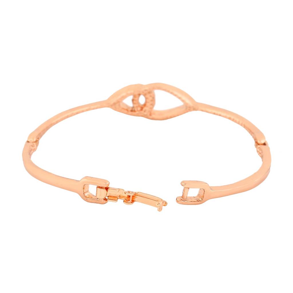 Estele Rosegold Plated Leaf Designer Bracelet With Austrian Crystals For Girls And Women : 101945-RGBR