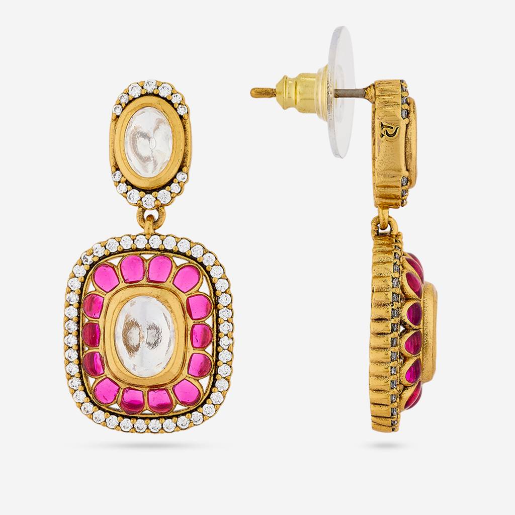 Victorian Plated Ethnic Kundan Drops -189236 : 449725