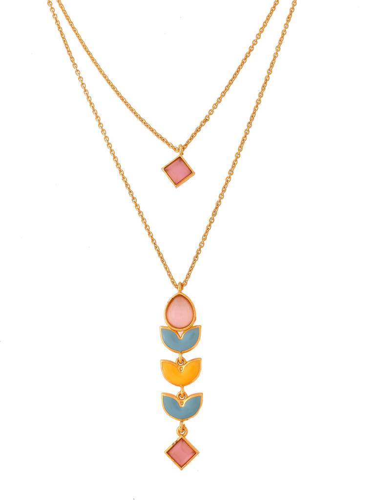 Forever More Yellow Blue Necklace Set : 8905124498554