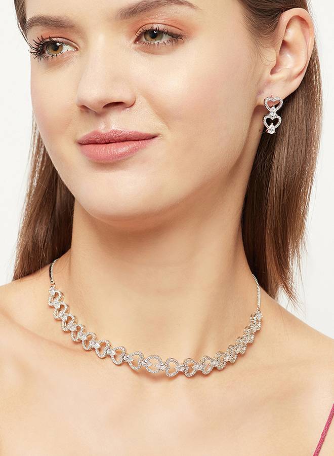 Sparkling Elegance Classic Necklace Set : 8905124445299