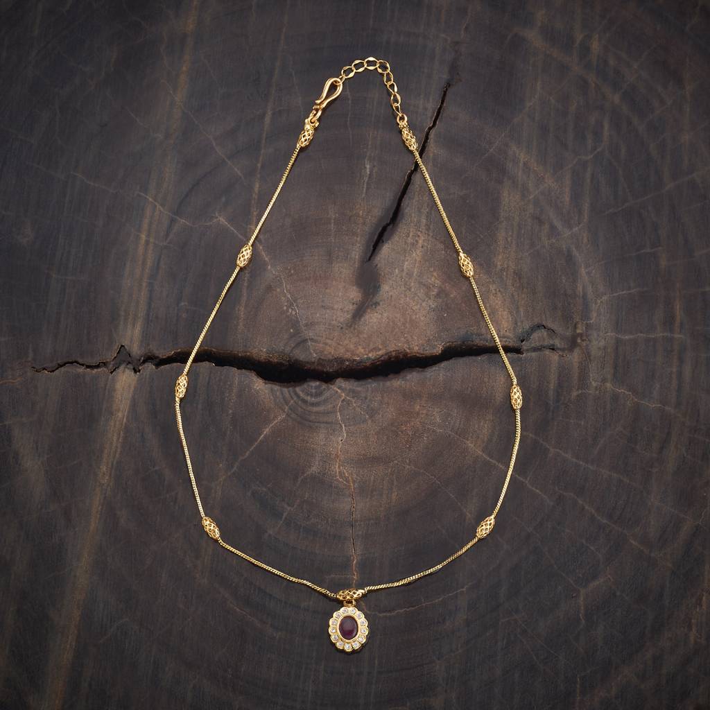 Kushal'S Fashion Jewellery Ruby Gold-Plated Ethnic Antique Necklace -438785 : 438785