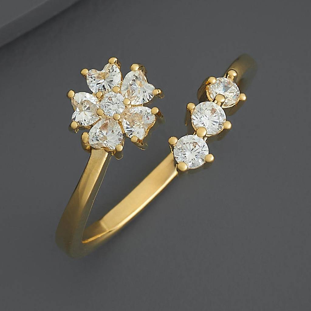 Kushal'S Fashion Jewellery White Gold-Plated Party Trendy Zircon Finger Ring-186879 : 445442