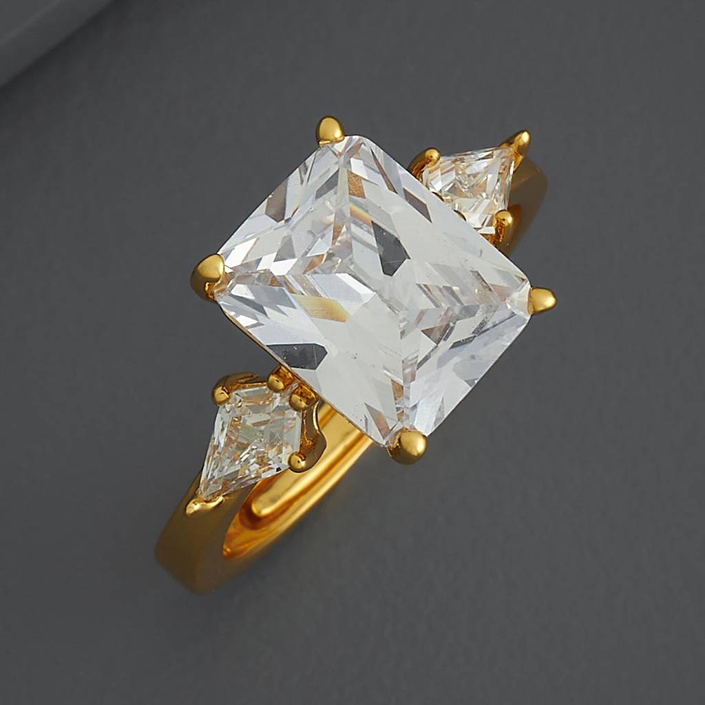 Kushal'S Fashion Jewellery White Gold-Plated Party Trendy Zircon Finger Ring-186900 : 445486