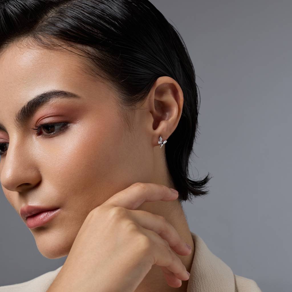 Kushal'S Fashion Jewellery Pearl Rhodium-Plated Party 92.5 Sterling Silver Studs-448251 : 448251