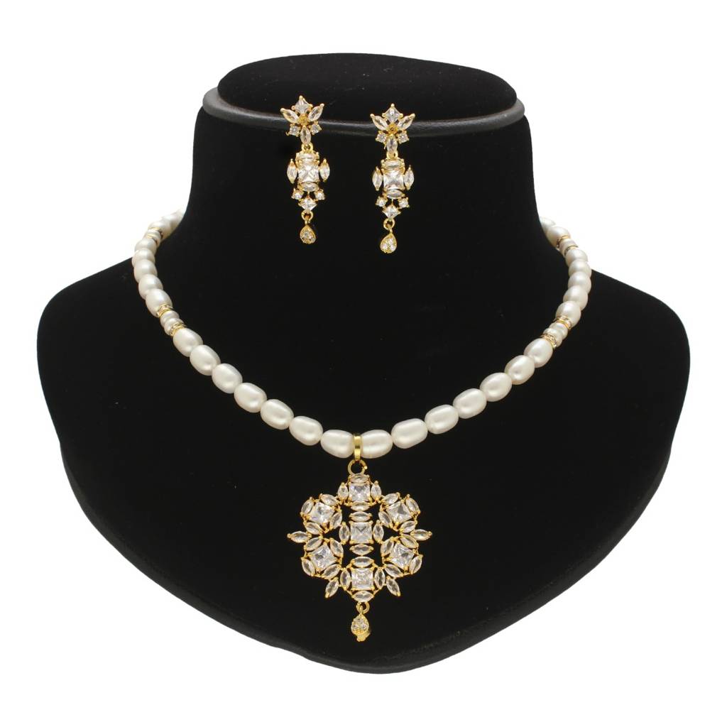 Meena Pearl Necklace Set : JPSEP-24-036