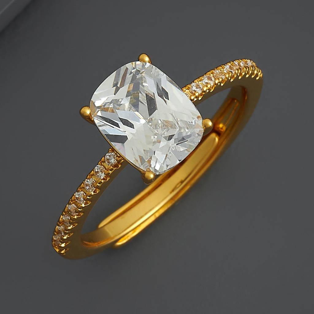 Kushal'S Fashion Jewellery White Gold-Plated Party Trendy Zircon Finger Ring-186878 : 445440