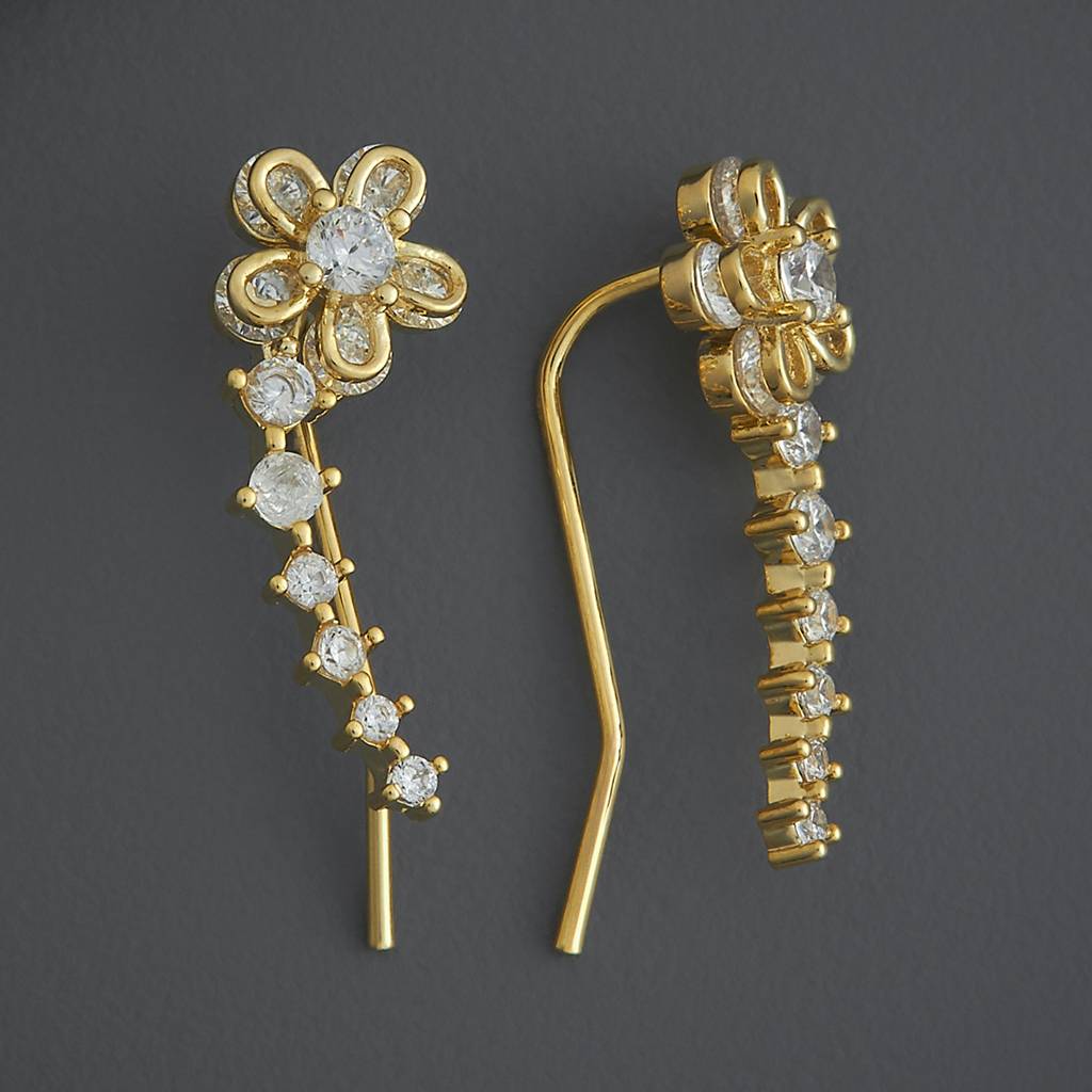 Kushal'S Fashion Jewellery White Gold-Plated Party Zircon Drop Earrings-186019 : 443602