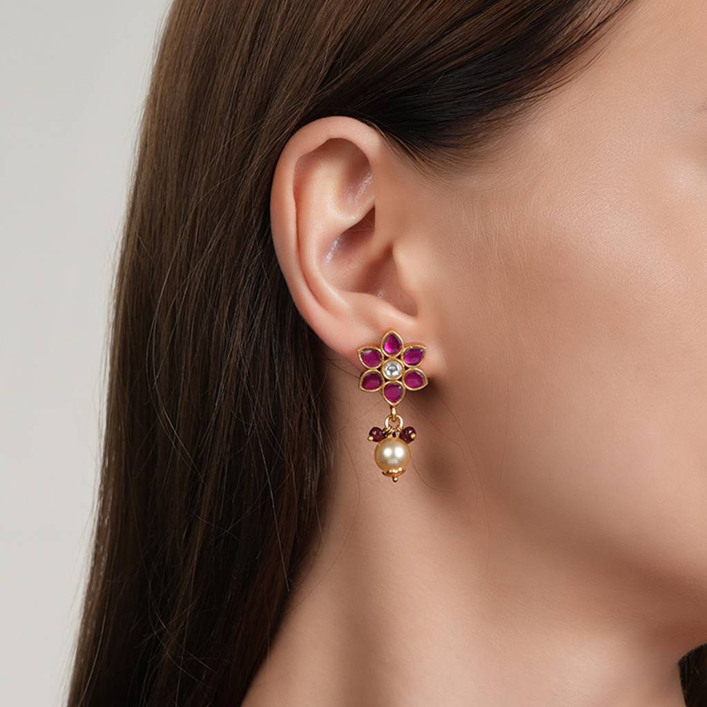 Shubharambh Goldplated Kundan Studs : SSE868