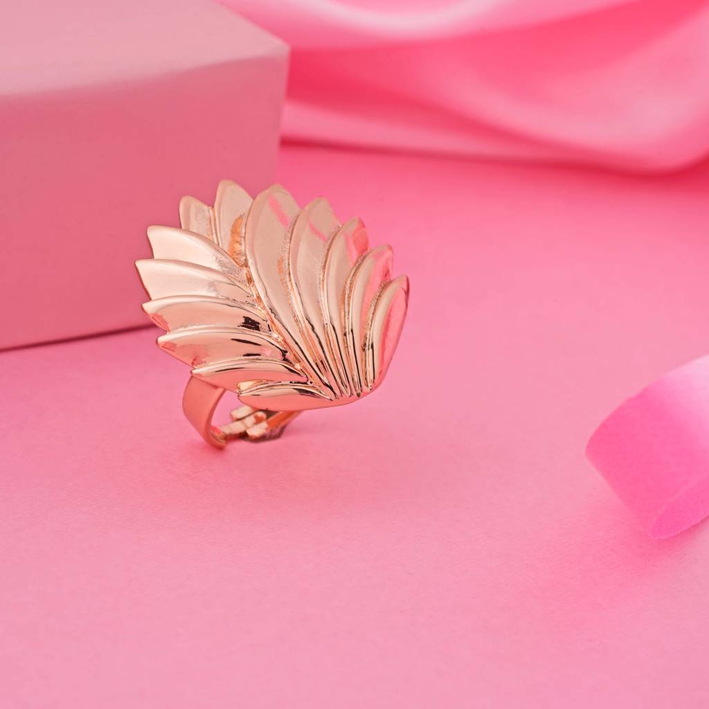 Estele Rosegold Plated Modern Cacti Designer Ring For Women : 528-IGRING