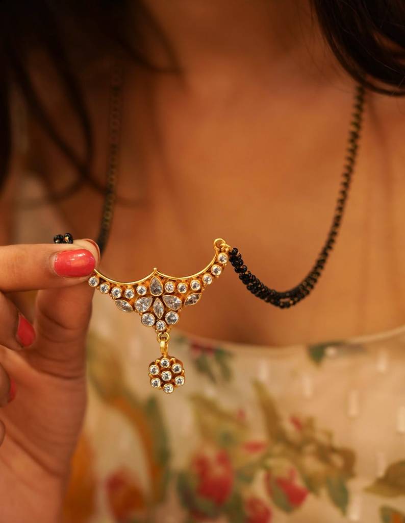 Adya Jadau Gold Plated Fine Mangalsutra : SN1070-1