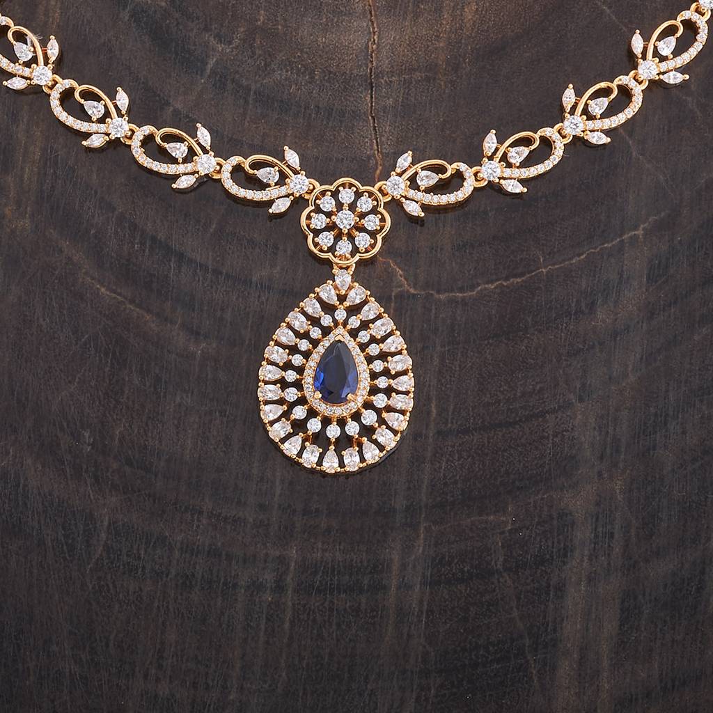 Kushal'S Fashion Jewellery Gold-Plated Cubic Zirconia Studded Jewellery Set-178003 : 426488