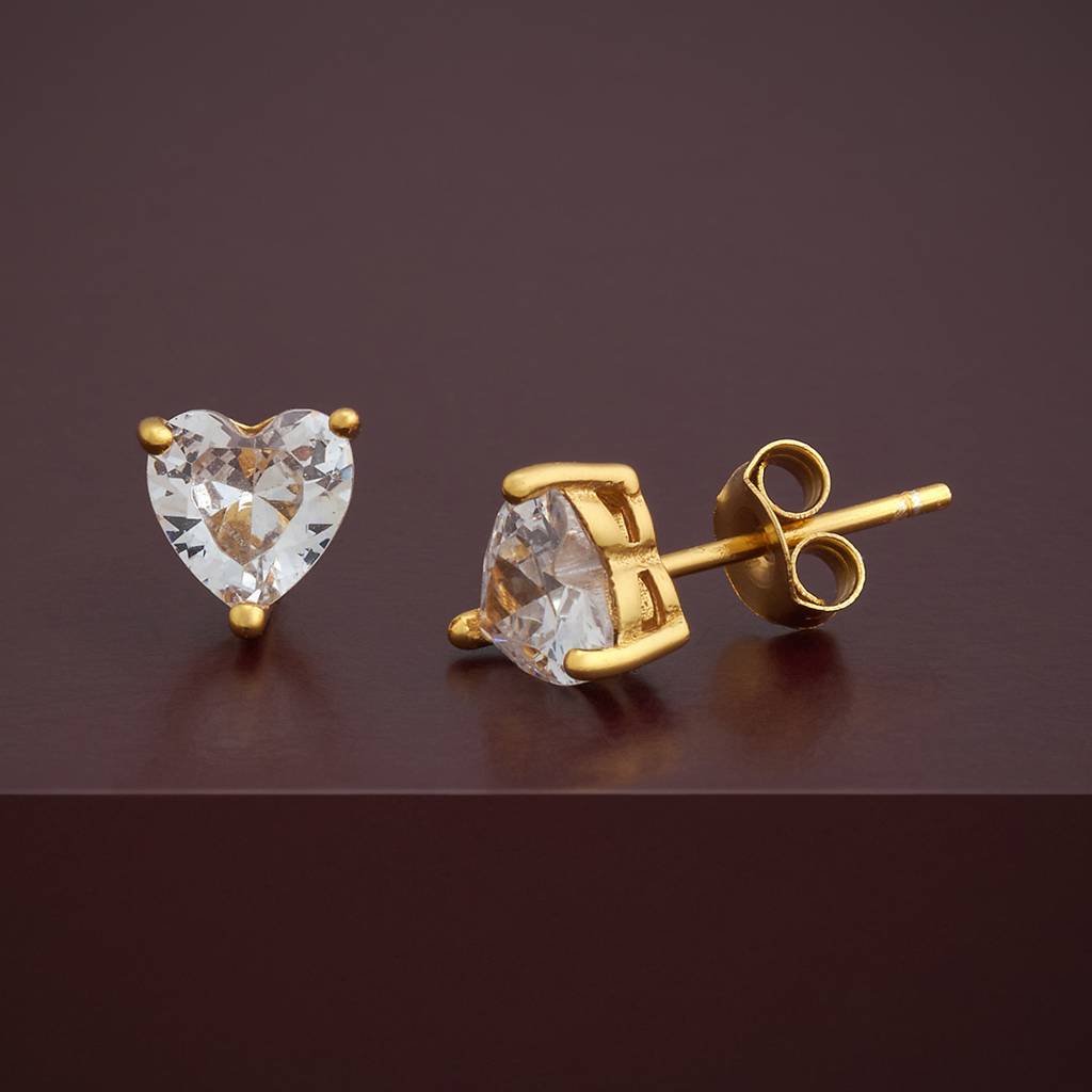 Kushal'S Fashion Jewellery White Gold-Plated Zircon 92.5 Sterling Silver Studs-183202 : 437818