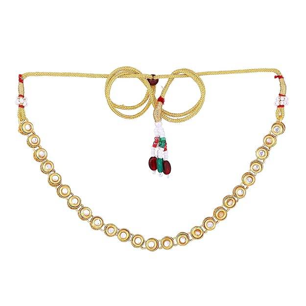 Estele Gold Plated Circular Designer Gehena Necklace Set With Kundan For Women : PJ-031-IGWENKER