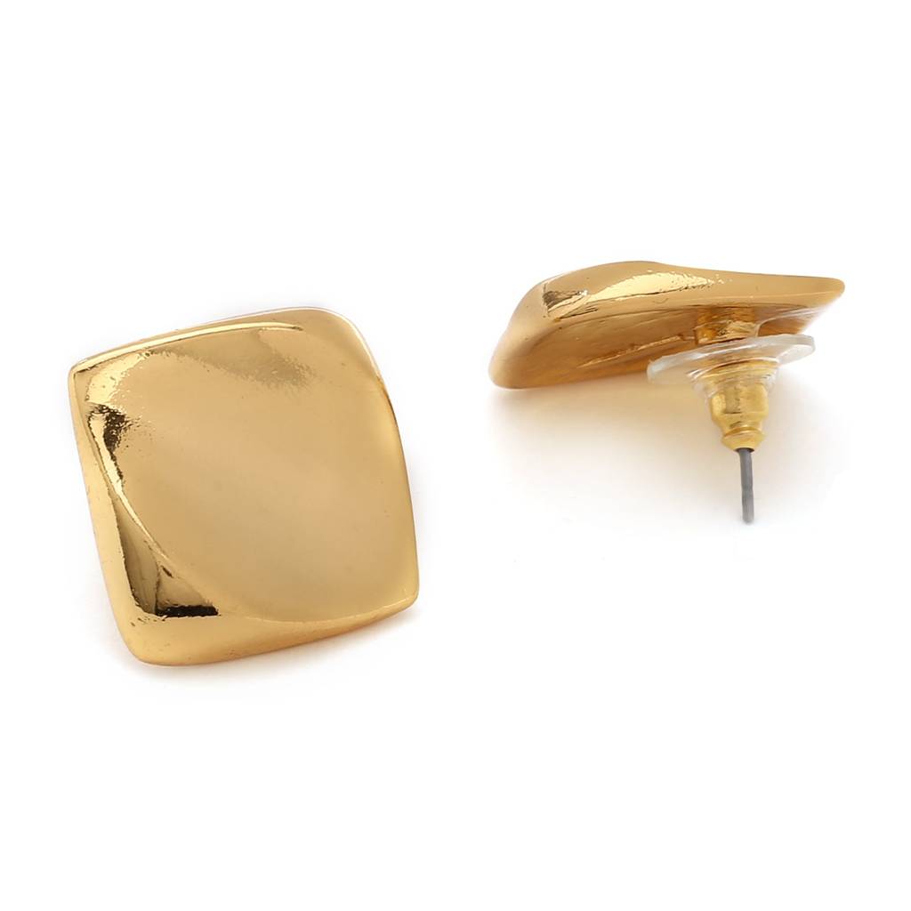 Estele Gold Plated Diamond Designer Stud Earrings For Women : 672707ER