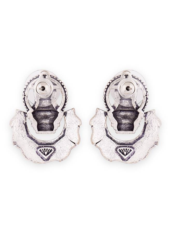 Kalbelia Enameled Chandbali Earrings : 8905124131215