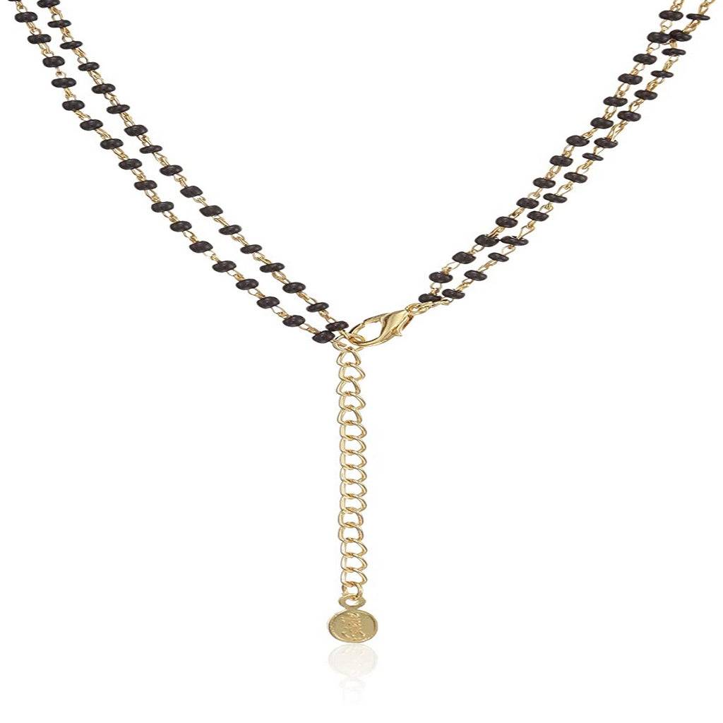 Estele Gold & Rhodium Plated Butterfly Designer Mangalsutra Necklaces Set For Women : EMS14080065NKER