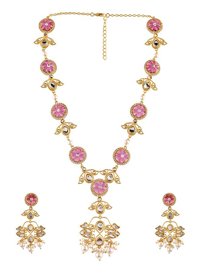 Heer Gulsheen Long Pendant Necklace Set : 8905124516647