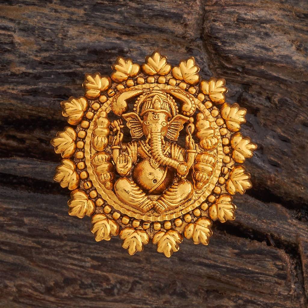 Kushal'S Fashion Jewellery Gold Plated Antique Finger Ring : 429864