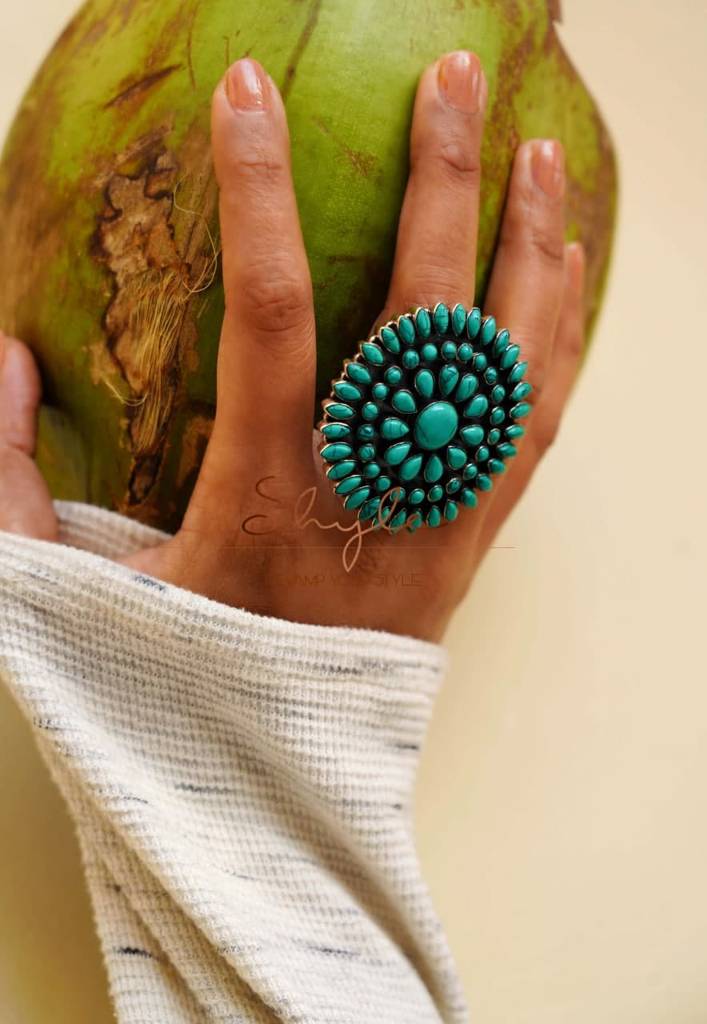 Tattva Turquoise Jadau Classic Ring : SR2040