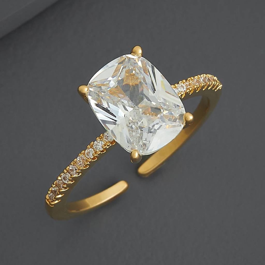 Kushal'S Fashion Jewellery White Gold-Plated Party Trendy Zircon Finger Ring-186811 : 445374