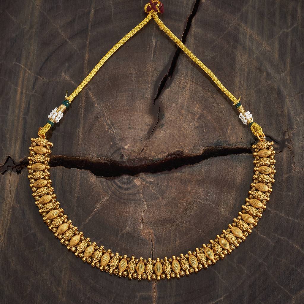 Kushal'S Fashion Jewellery Gold Gold-Plated Ethnic Antique Necklace-185359 : 442335