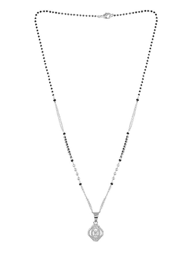 Sparkling Elegance Silver Plated Cz Mangalsutra : 8905124522570