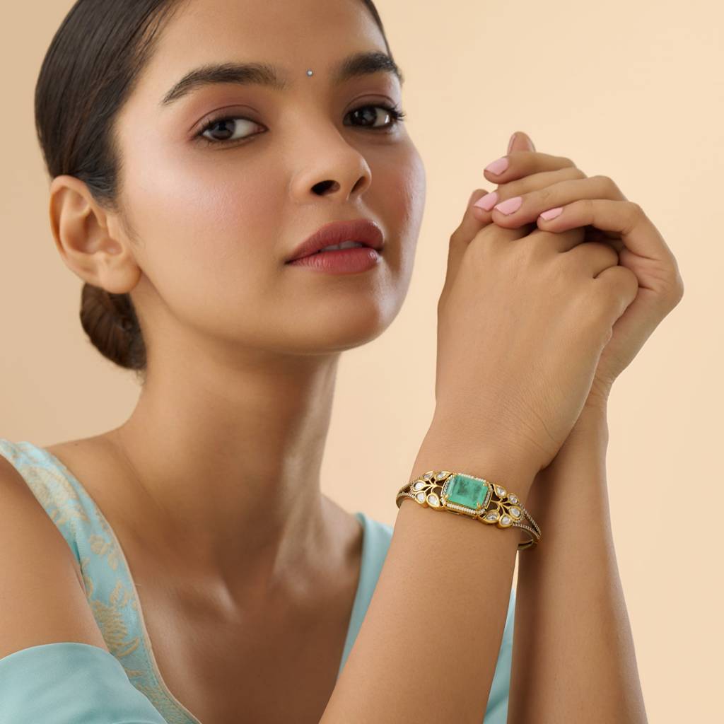 Kushal'S Fashion Jewellery Kundan Kada -170820 : 411544