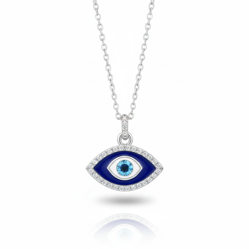 Marquise Evil Eye Moissanite Necklace : TGDPE-2-Y
