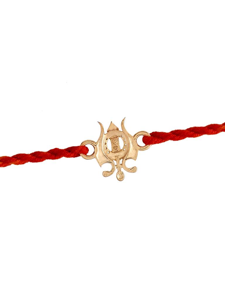 925 Sterling Silver 22K Gold Micron Plated Trishul Thread Rakhi : 8905124509144