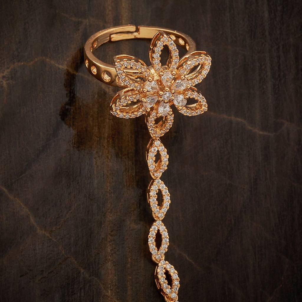 Kushal'S Fashion Jewellery White Gold-Plated Party Zircon Hathpan-173297 : 416088