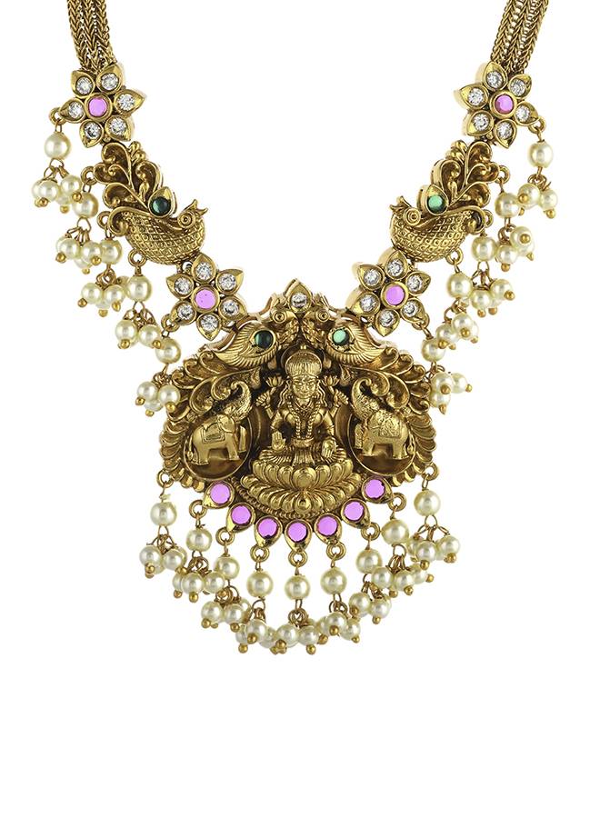 Gold Opulence Temple Jewellery Set : 8905124473230