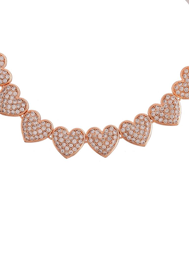 Sparkling Elegance Hearts Zirconia Rose Gold Plated Bracelet : 8905124504255