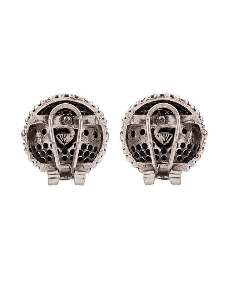 Oxidized Rava Ball Stud Earrings : 8905124136326