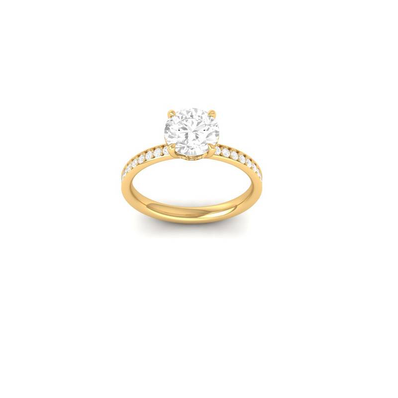 Classic Round Cut Moissanite Wedding Ring In 14K Gold Plated : TGDR-636-R-6