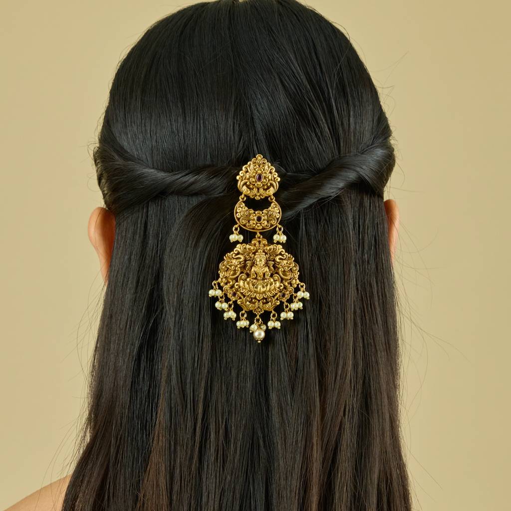 Kushal'S Fashion Jewellery Plated Ethnic Antique Hair Brooch -185164 : 442021