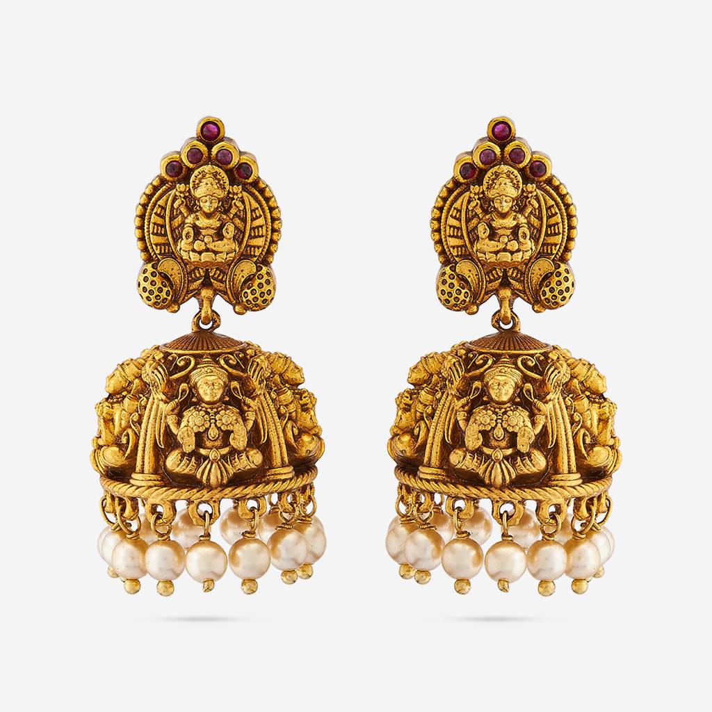 Kushal'S Fashion Jewellery Plated Ethnic Antique Jhumkas-185667 : 442848