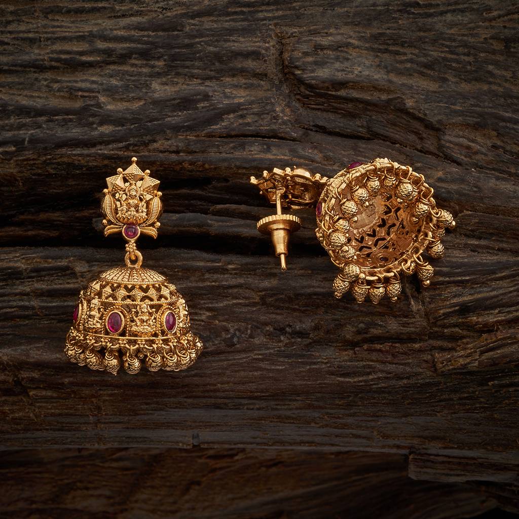 Kushal'S Fashion Jewellery Gold-Plated Ethnic Antique Jhumkas-157635 : 396270