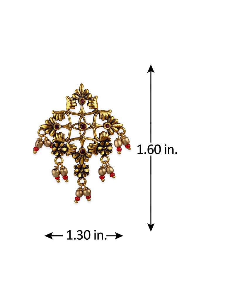 Arabian Nights Antique Oxidized Golden Brass Earrings : 8905124424430