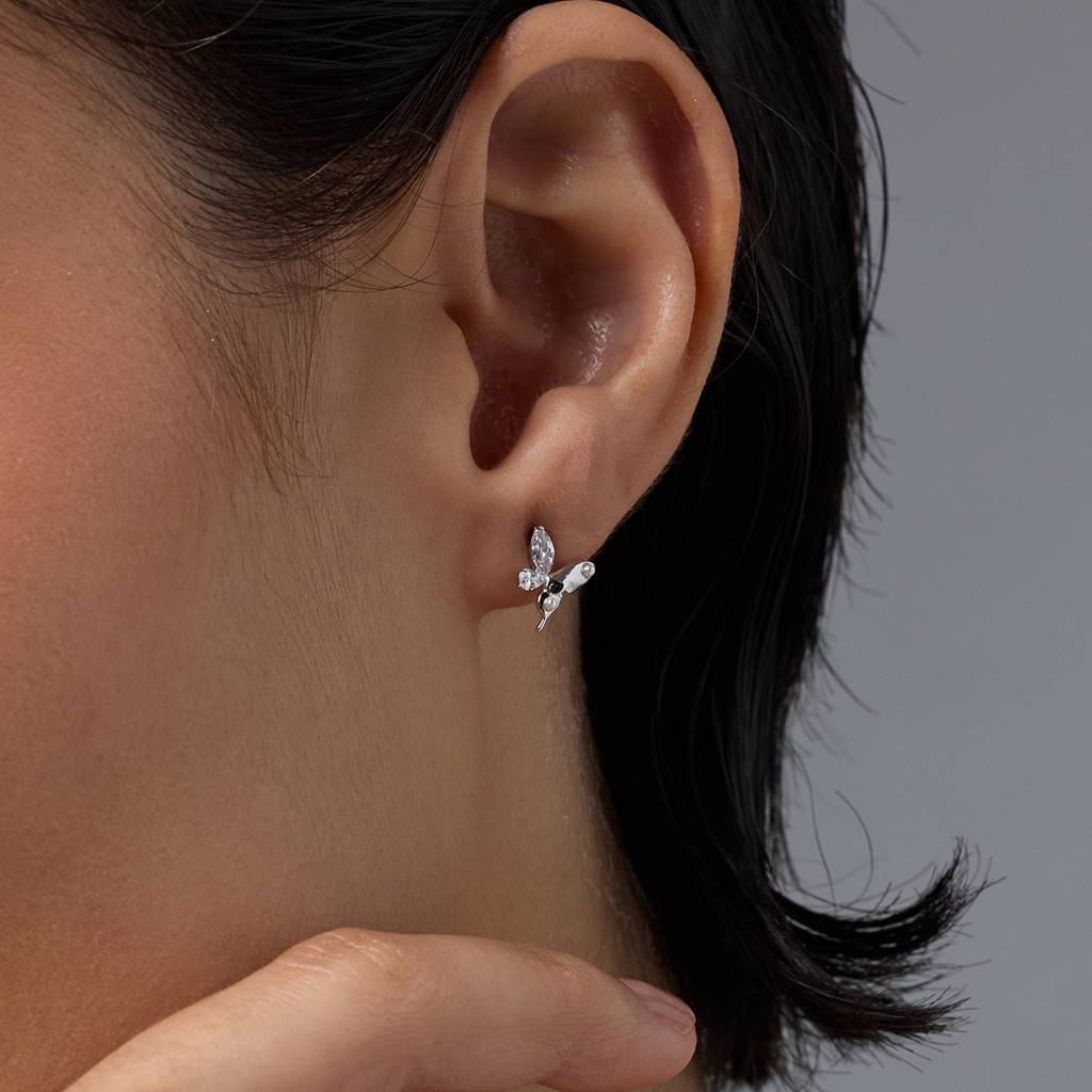 Kushal'S Fashion Jewellery Pearl Rhodium-Plated Party 92.5 Sterling Silver Studs-448251 : 448251