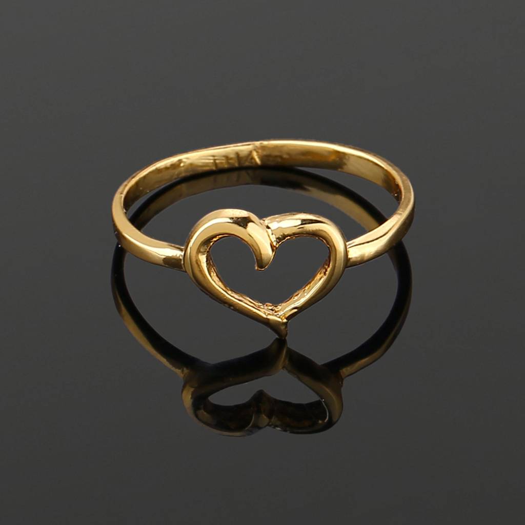 Estele Gold Plated Heart Shaped Finger Ring For Women : 130RING