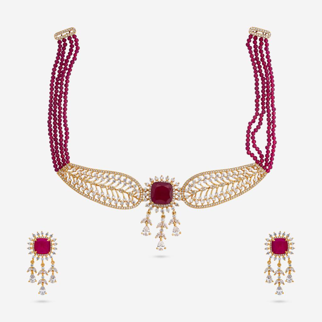 Gold-Plated Party Zircon Jewellery Set - 460705 : 460705
