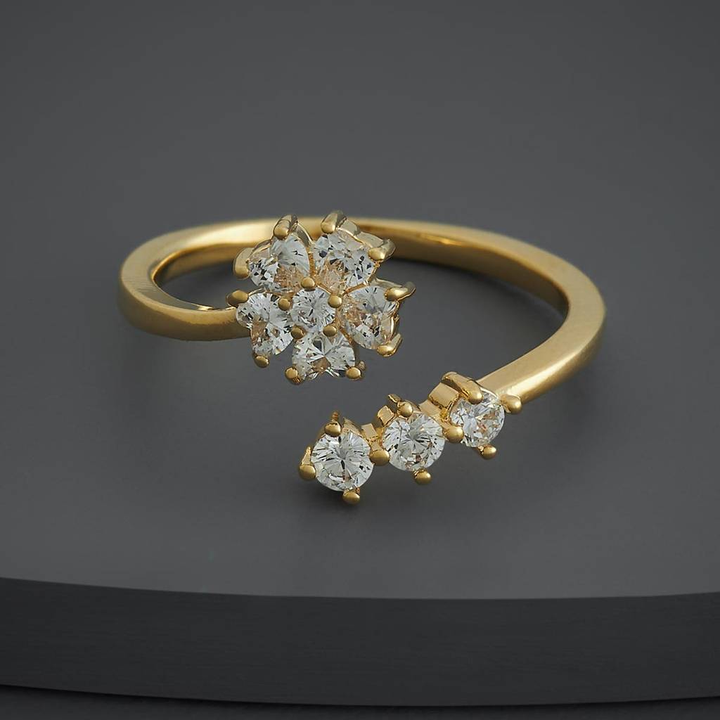 Kushal'S Fashion Jewellery White Gold-Plated Party Trendy Zircon Finger Ring-186879 : 445442
