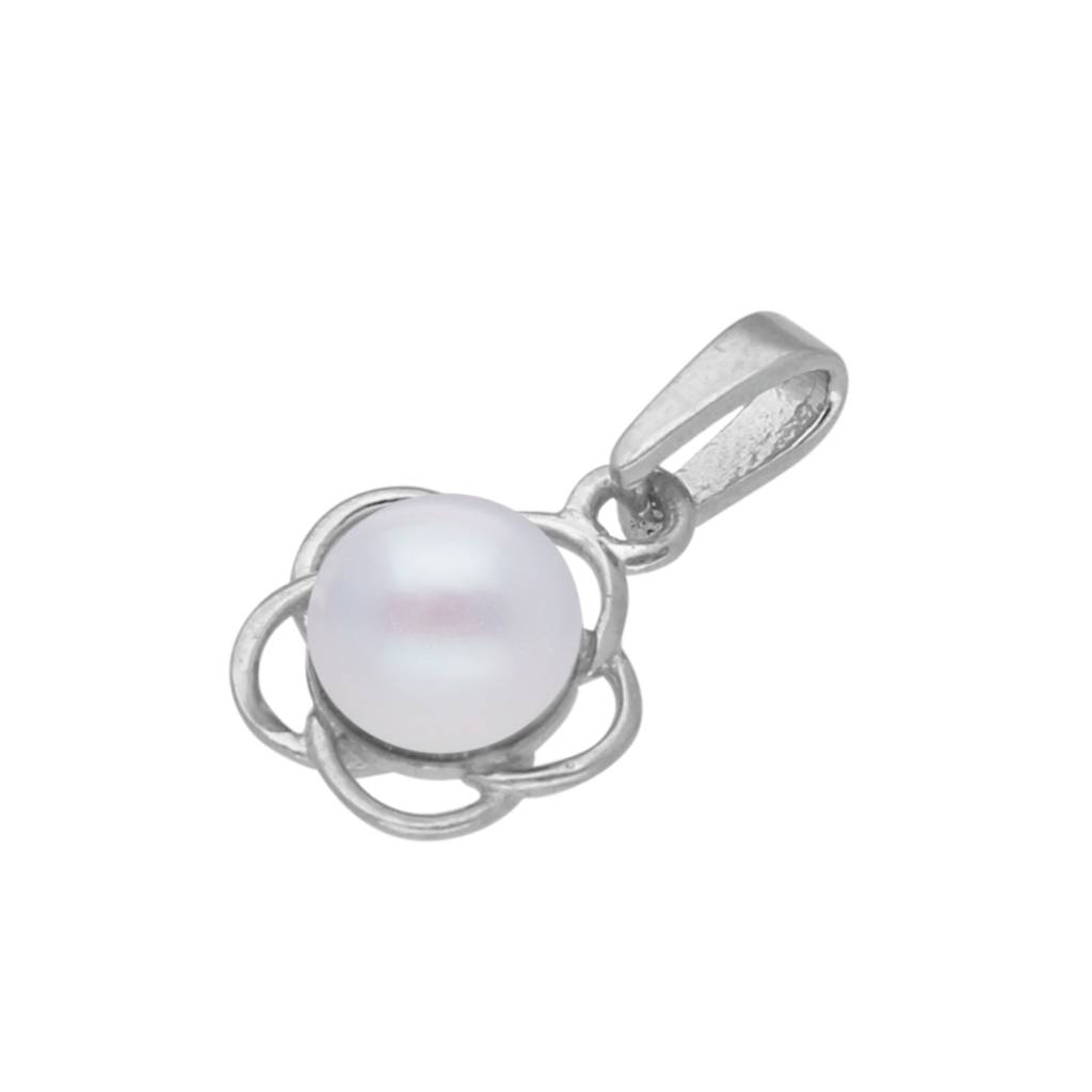 925 Silver Ella Collection Floral Pearl Pendant : JPMAY-22-200