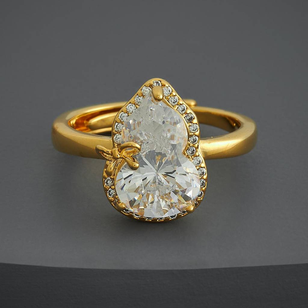 Kushal'S Fashion Jewellery White Gold-Plated Party Trendy Zircon Finger Ring-186897 : 445480