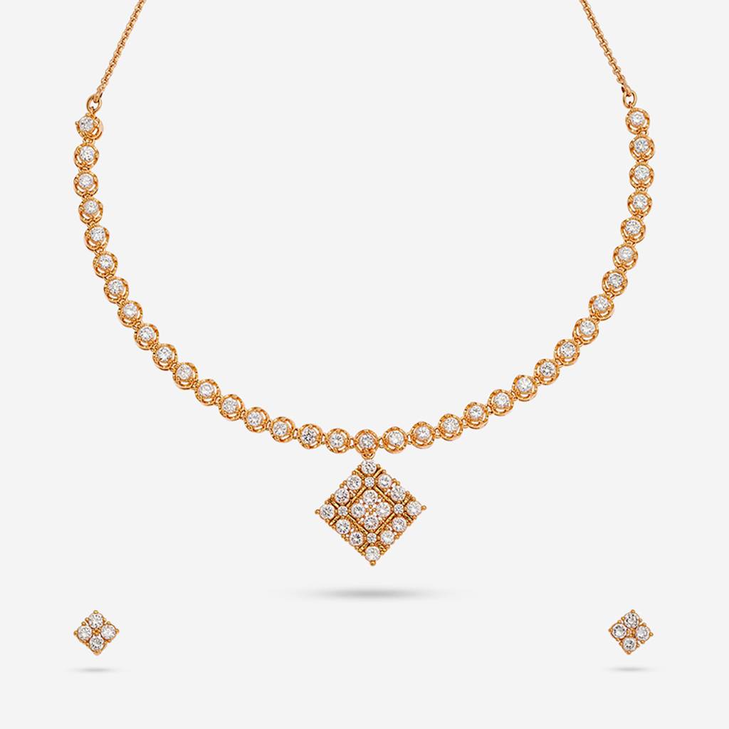 Party Zircon Necklace Set-186564 : 444841