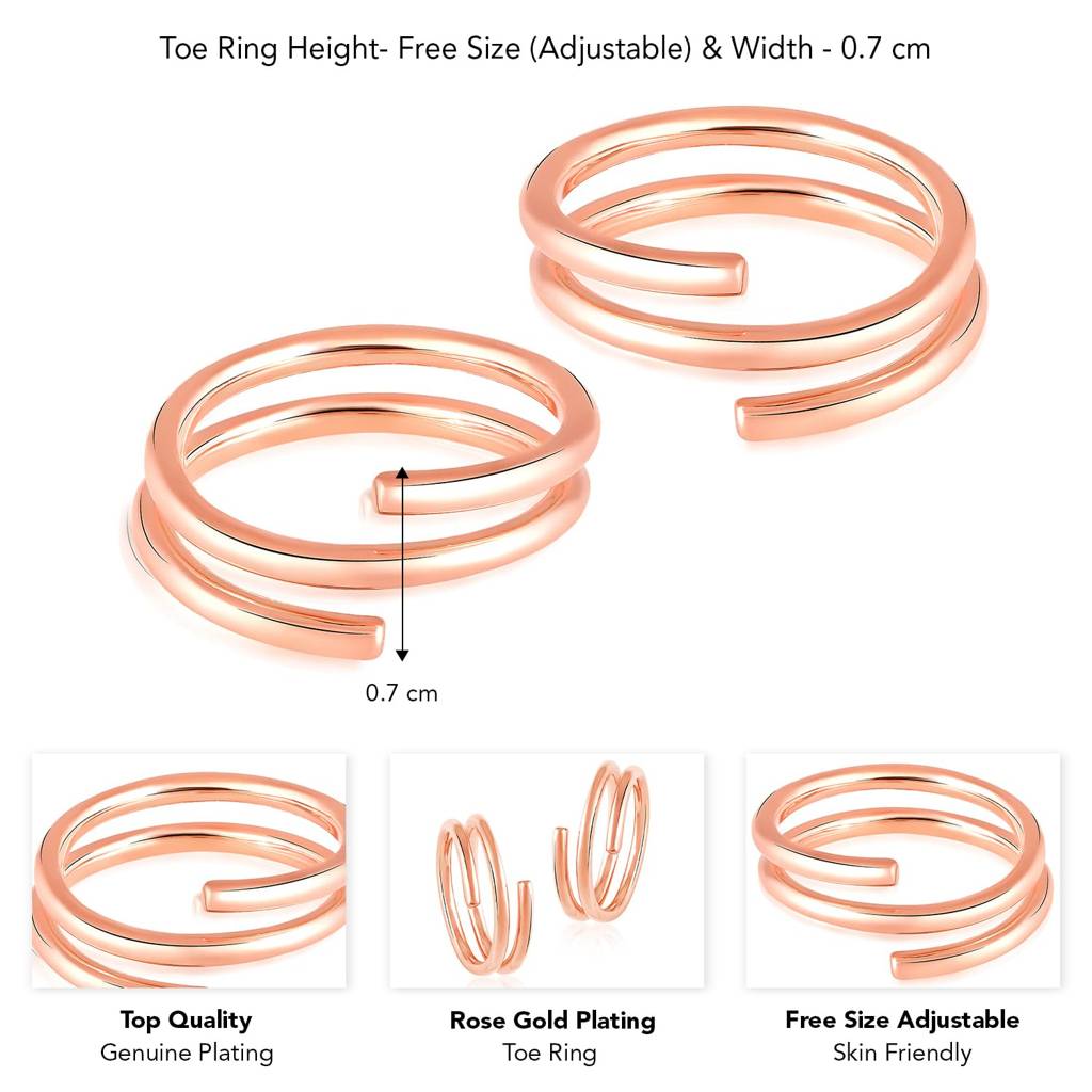925 Sterling Silver Adjustable Spiral Design Toe Ring Fancy Comfortable Bichiya Gift For Women : PF18TR10C