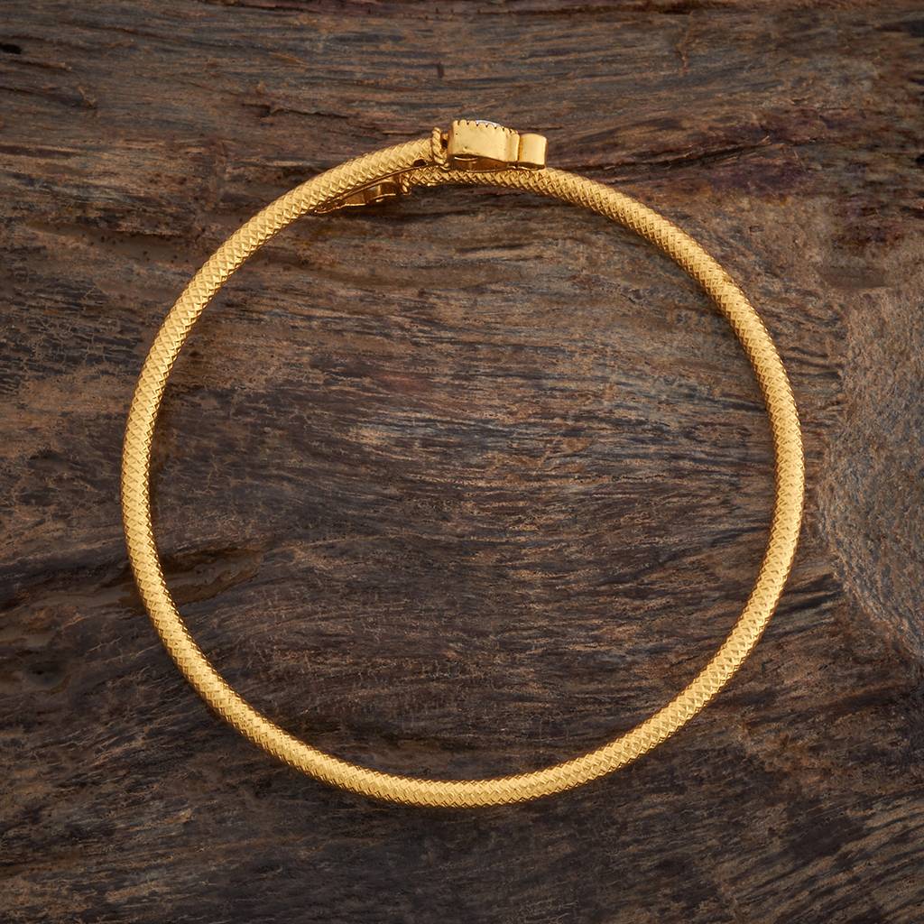 Kushal'S Fashion Jewellery Gold-Plated Artificial Stones Studded Antique Kada : 434984